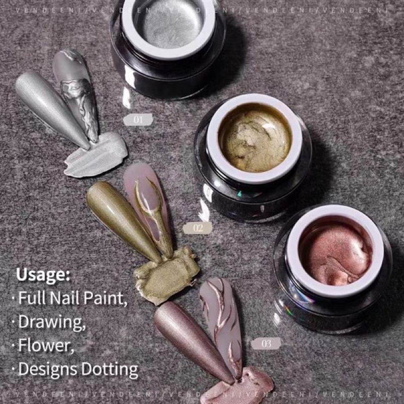 Gel vẽ metan nail ,gel nhũ tráng gương vẽ móng Loại Cao cấp