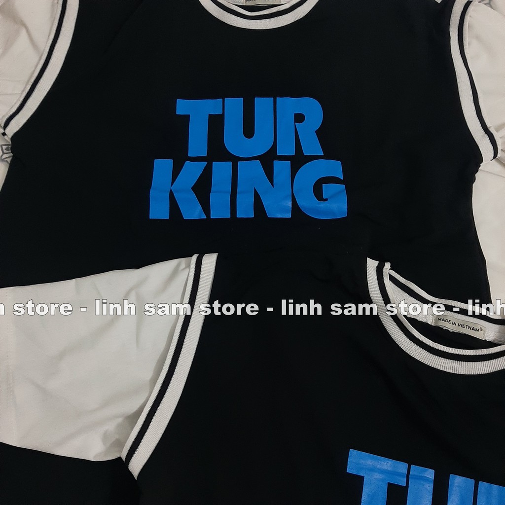 Áo thun tay lỡ nữ thể thao freesize phông form rộng Unisex, mặc lớp, nhóm, cặp in chữ TURKING phối kiểu bóng rổ | BigBuy360 - bigbuy360.vn