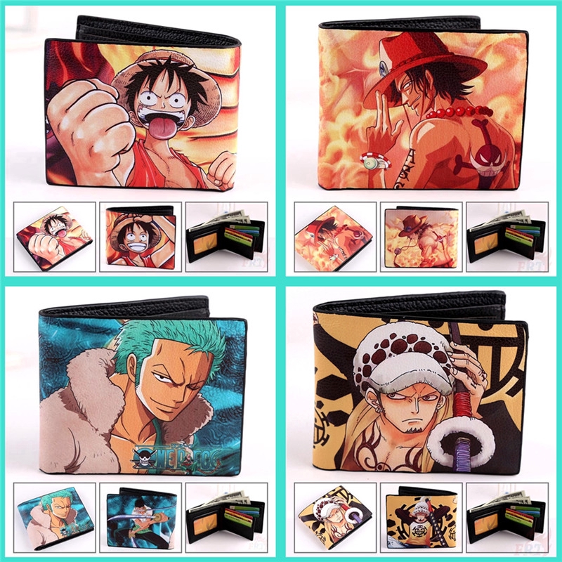☠ One Piece Ví ☠ （Luffy / Ace / Zoro / Law - 4 Styles） Fashion PU Wallet Purse Fashion Wallet