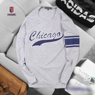Áo thun nam Chicago tay dài body nam tính AHQ165