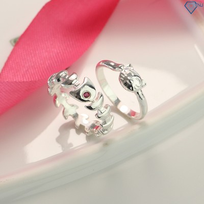 Nhẫn cặp đôi bạc nam nữ hình con mèo và xương cá ND0435 Trang Sức TNJ
