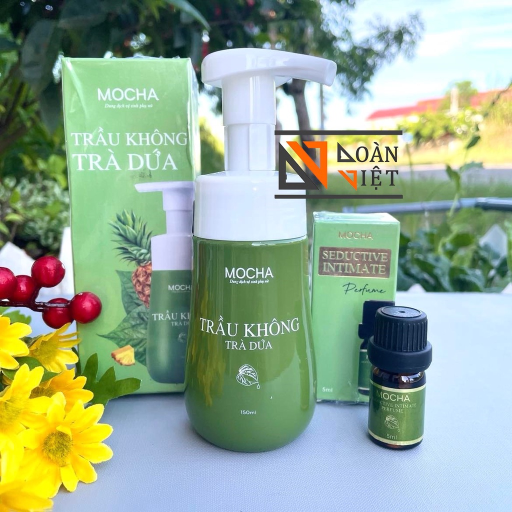 [Tặng nước hoa] Dung dịch VỆ SINH TRẦU KHÔNG TRÀ DỨA MOCHA- Hàng chuẩn Công ty