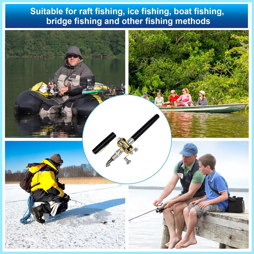 Bộ Cần Câu Cá Mini Hình Cây Bút Bỏ Túi Siêu Bền Tiện Dụng