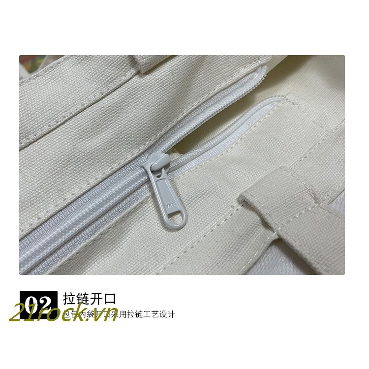 Túi Tote Đeo Một Bên Vai Bằng Vải Canvas Sơn Dầu Monet Water Lily Sức Chứa Lớn Phong Cách Hàn Quốc Cho Nữ Sinh