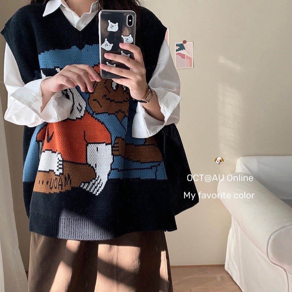  Áo Len Tay Dài Cổ Chữ V Dáng Rộng Phong Cách Retro Cho Nữ | BigBuy360 - bigbuy360.vn