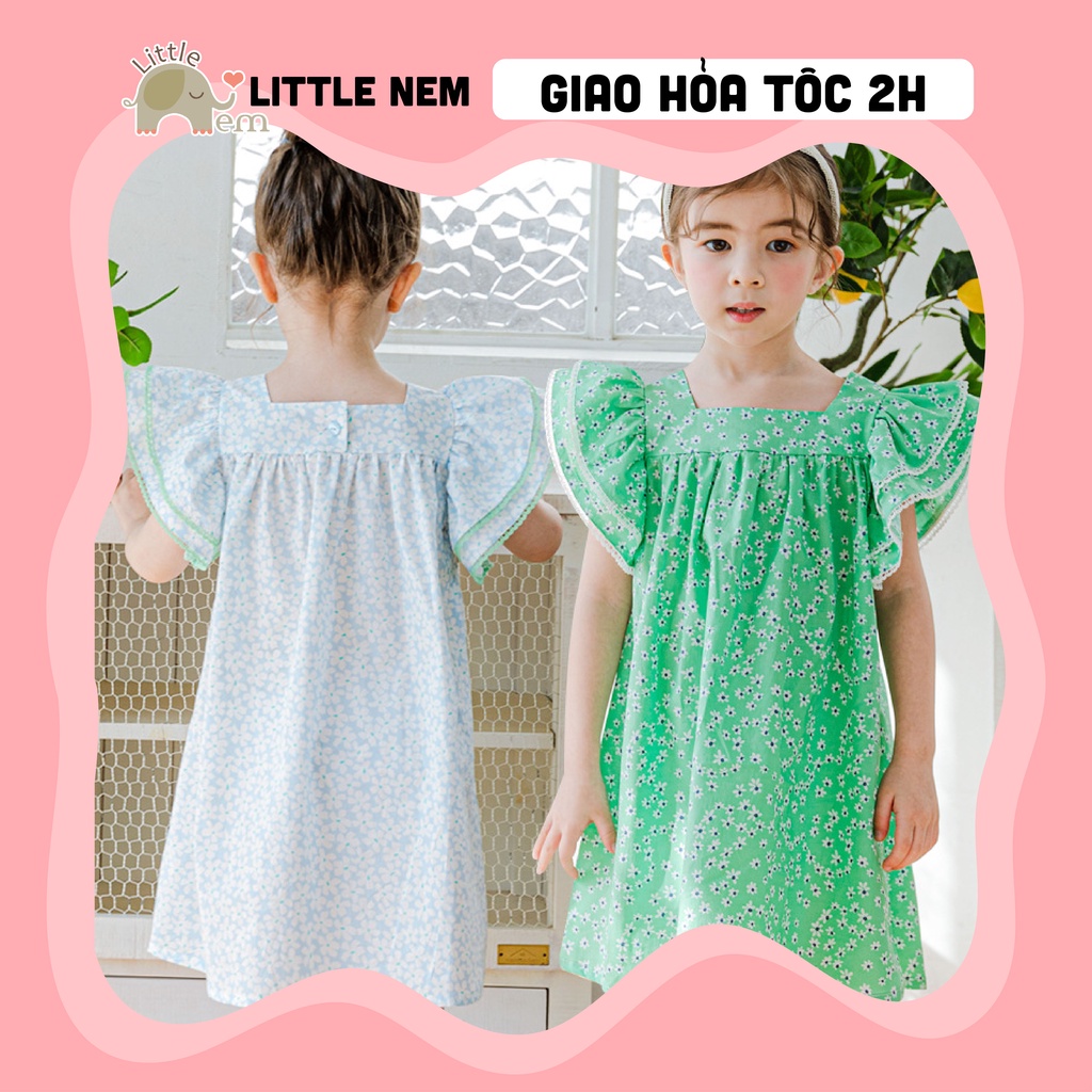 Váy bé gái Hàn Quốc Bebezoo cao cấp _ Hoa tay bèo