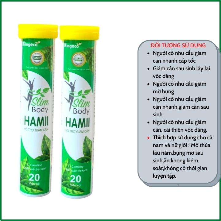 Giảm cân cấp tốc Slim Hami Viên sủi giảm cân giảm mỡ bụng cải thiện vóc dáng an toàn hiệu quả hộp 20 viên