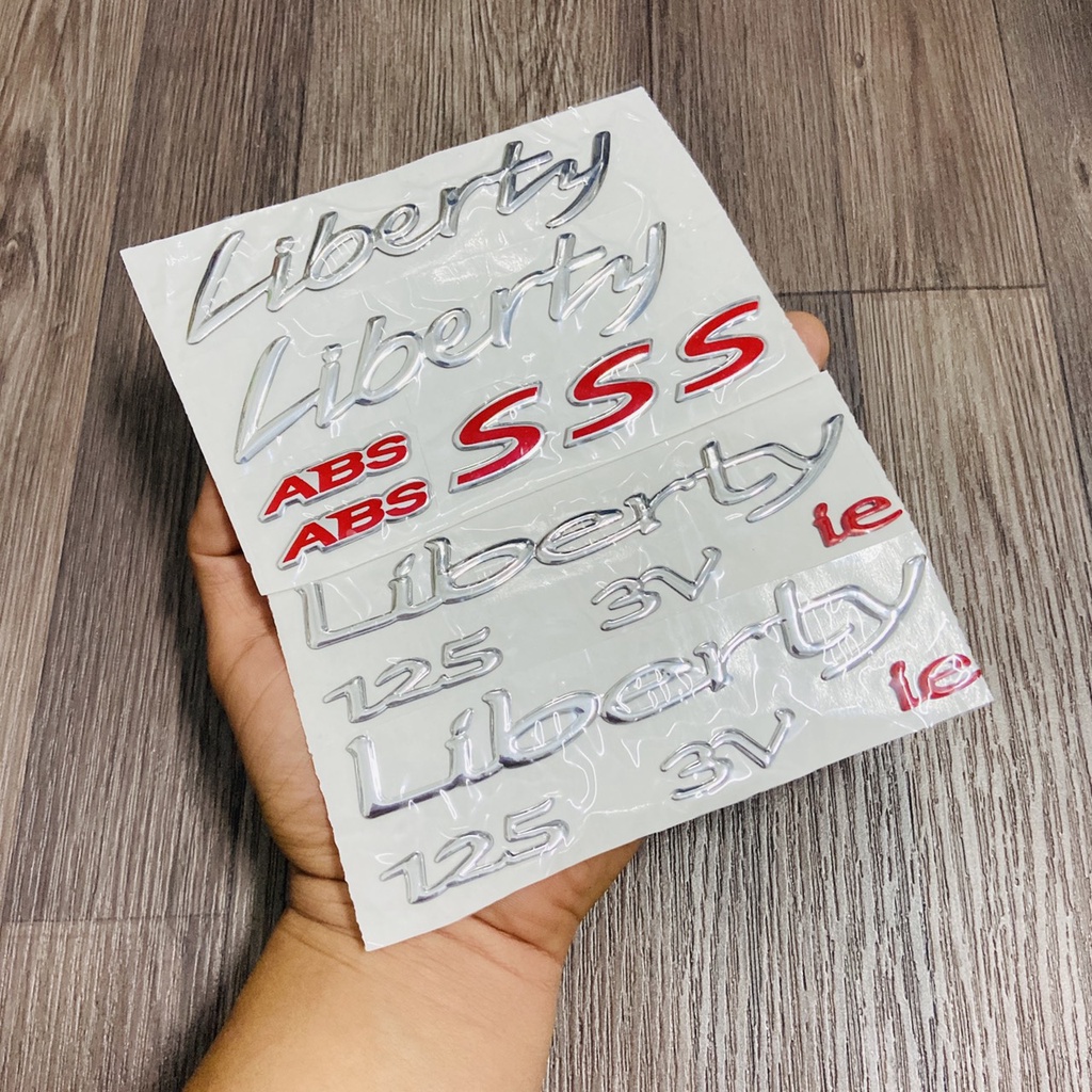 Bộ tem dán xe Liberty ABS SSS, Liberty 125 3Vie chất liệu nhựa nổi cao cấp