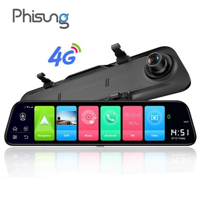 Camera hành trình gương ô tô cao cấp Phisung Z68 -Màn hình 12 inch, 4G, Wifi, GPS,... - Hàng Nhập Khẩu Bảo Hành 12 Tháng