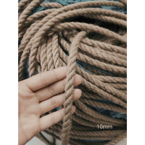 Size 10mm - Cuộn 10 mét dây thừng, dây gai trang trí,dây thừng làm đồ cào móng cho mèo