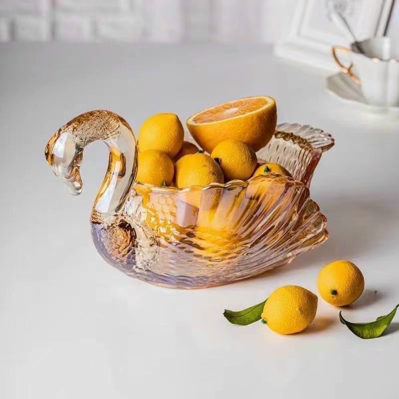 Bát thủy tinh pha lê thiên nga decor