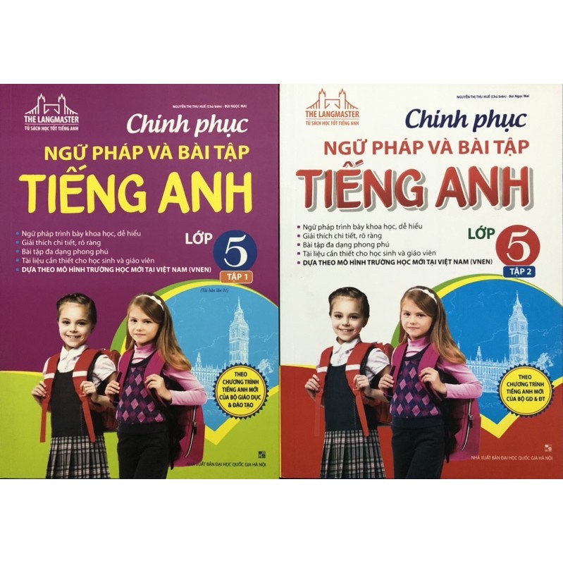 Sách - Chinh phục ngữ pháp và bài tập Tiếng Anh lớp 5 (Combo 2 tập)