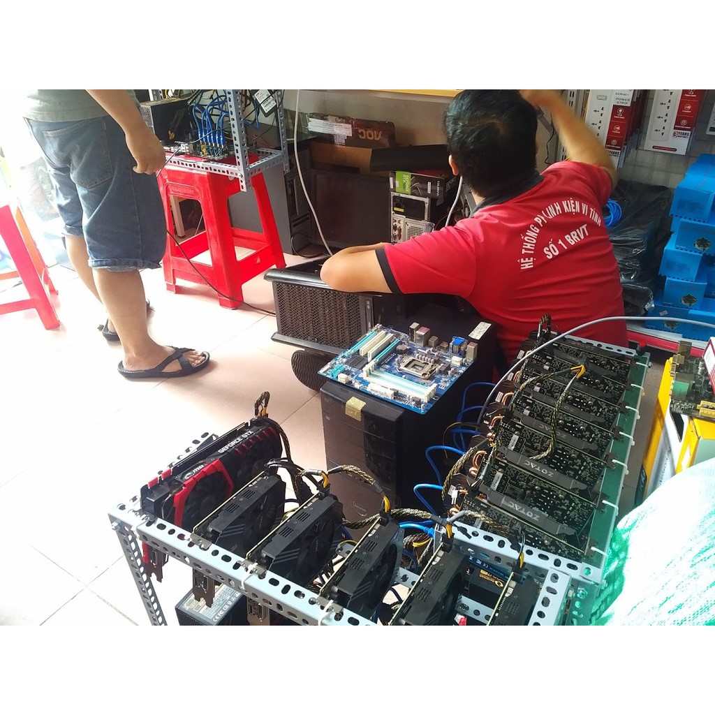 Máy Trâu Cày Bitcoin( Cày ETH Tốc 17xMhz) Sử Dụng VGA RX570 8G | BigBuy360 - bigbuy360.vn