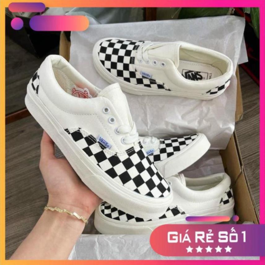 Giày Vans caro buộc dây hàng đẹp full box bill dành cho nam nữ freeship