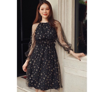 Đầm lưới ánh sao sang trọng ( kèm clip + ảnh thật)