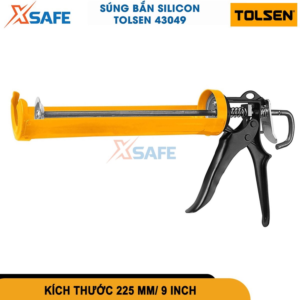 Dụng cụ bơm Silicone Tolsen 43049 kích thước 22.5cm, chất liệu nhựa, kim loại, trang bị tay bắn nhẹ nhàng dễ thao tác
