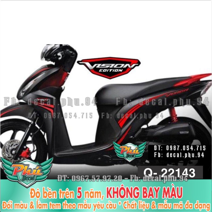 Tem rời Vision chỉ kép xe đen 2 -1