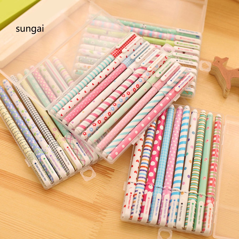 Set 10 bút bi nhiều màu ngòi viết 0.38mm