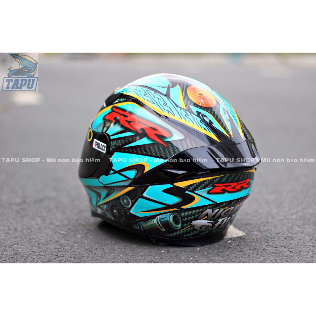 [FREESHIP] MŨ BẢO HIỂM FULLFACE ROC 1 KÍNH - ROYAL M138B LÊN TEM BMW Xanh Mint