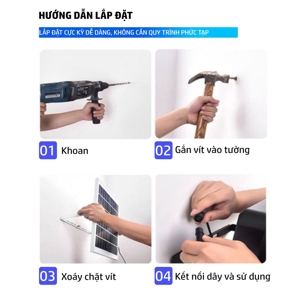 Đèn năng lượng mặt trời 100W Suneco , đèn pha led năng lượng mặt trời có báo pin, chống nước IP67, Bảo hành 24 tháng
