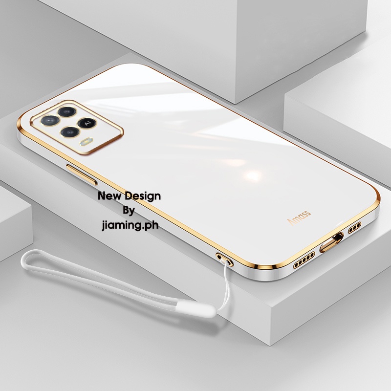 Ốp Điện Thoại Mềm Màu Kẹo Thiết Kế Sang Trọng Kèm Dây Đeo Cho OPPO A54 4G 2022