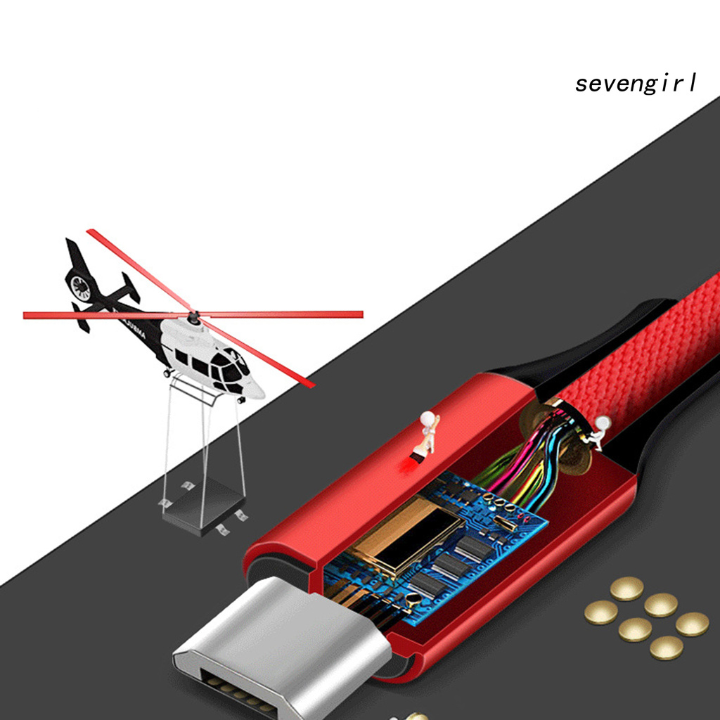 Cáp Sạc Nhanh Sev-1.2M 3 Trong 1 8 Pin Type-C Micro-Usb