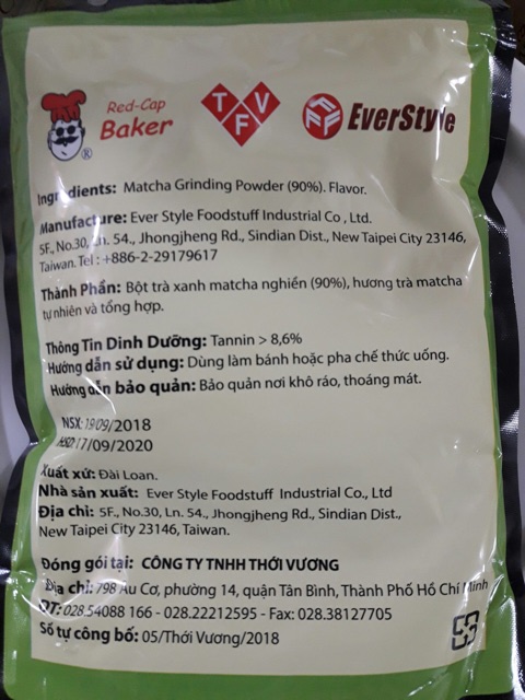 Bột trà xanh/ Matcha trà xanh 500g (MS401)