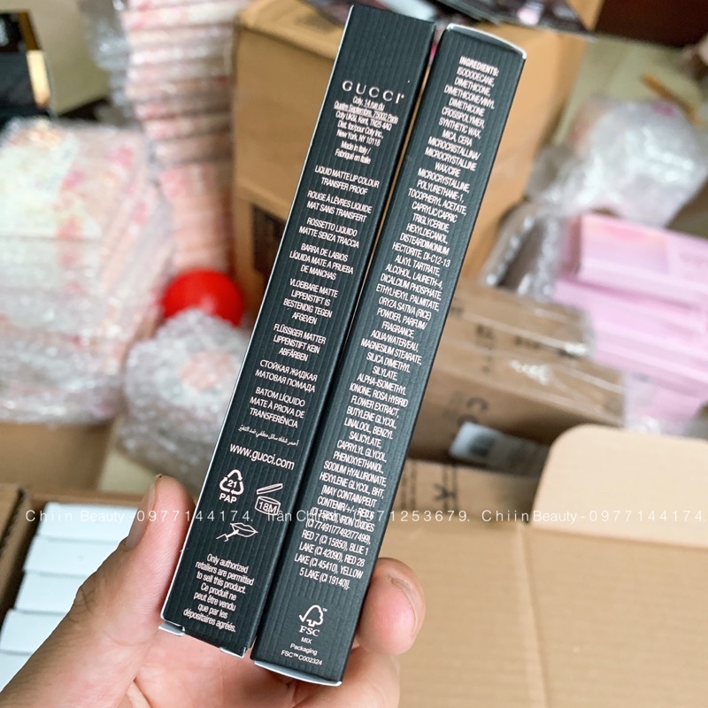 Có sẵn - Son kem GUCCI Liquid Matte 208 They Met in Argentina màu hồng đất