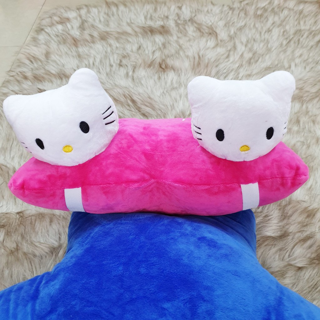 GỐI ĐI XE MÁY CHO BÉ HAI ĐẦU MÈO KITTY HỒNG