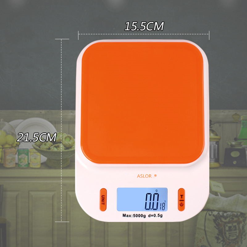 Cân Điện Tử mini Nhà Bếp mâm inox, 5Kg/0.5gr  .LCD HD SÁNG