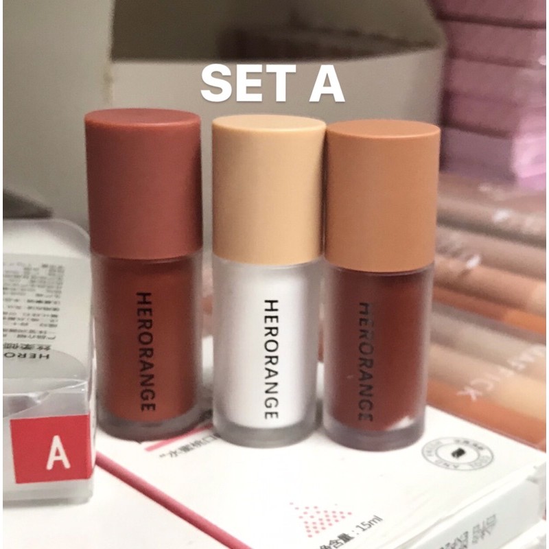 SÉT 3 CÂY SON HEORANGE LÙN BẢN MINI SIÊU XINH