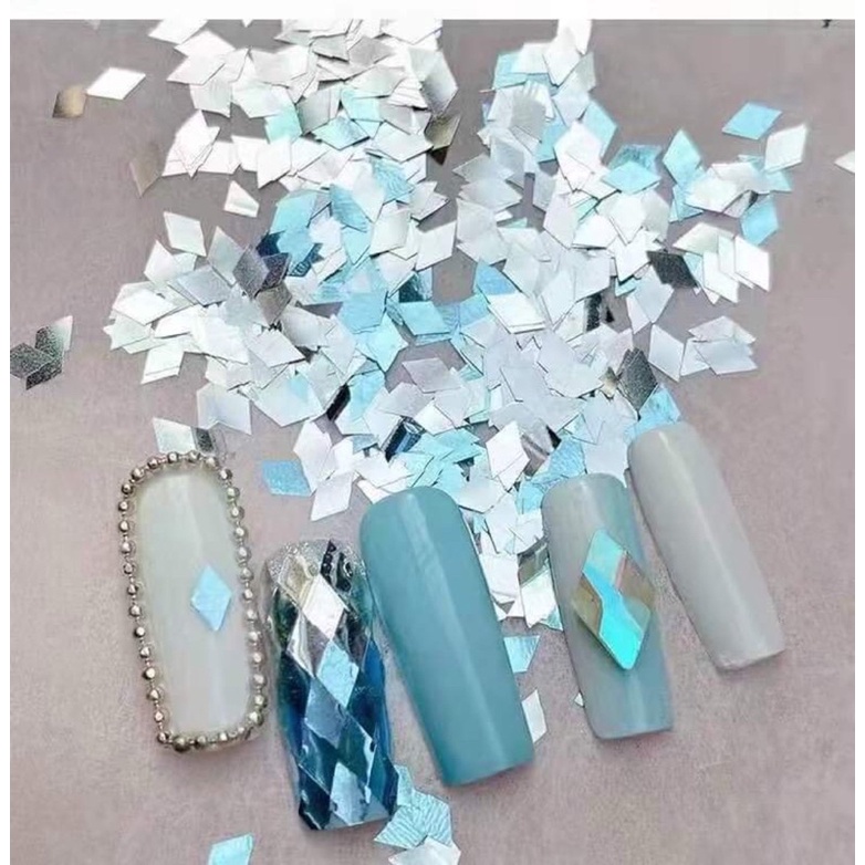 Set 2 hũ nhũ sequin hình thoi trang trí móng