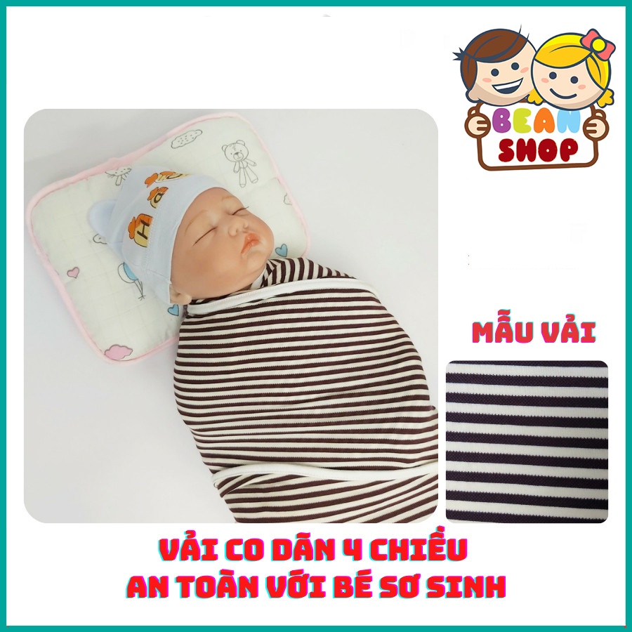 Quấn chũn cotton siêu mền êm thoáng cho bé ngủ ngon không giật mình