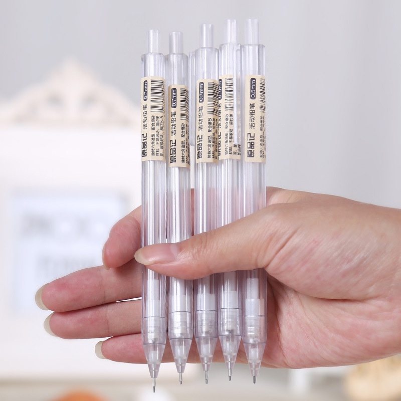 Muji Bút Chì Bấm 0.5 / 0.7mm Thiết Kế Đơn Giản Màu Trong Suốt