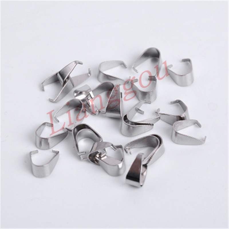 100 Kẹp Mặt Dây Chuyền Bằng Thép Không Gỉ P3S004