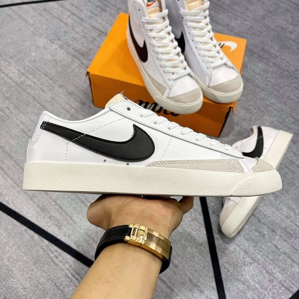 Giày Sneaker Nam Nữ Blazer Cổ Thấp Trắng Đen