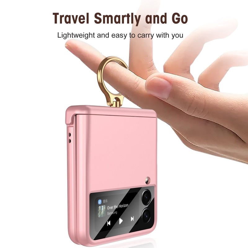 Ốp Điện Thoại Siêu Mỏng Chống Sốc Có Vòng Đỡ Nam Châm Cho Samsung Galaxy Z Flip 3