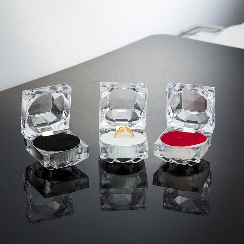 Acrylic Trong Suốt Pha Lê Nhẫn Hộp Bông Tai Trâm Bảo Quản Hộp Trang Sức Trưng Bày Hộp Người Tổ Chức