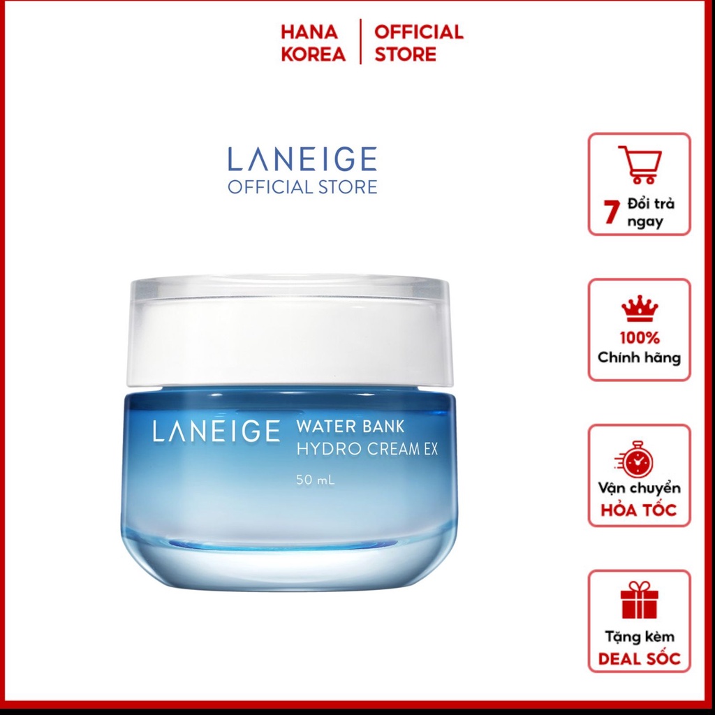 KEM DƯỠNG ẨM Laneige Water Bank Hydro Cream EX 20ml + 50ml CHUẨN HÀN