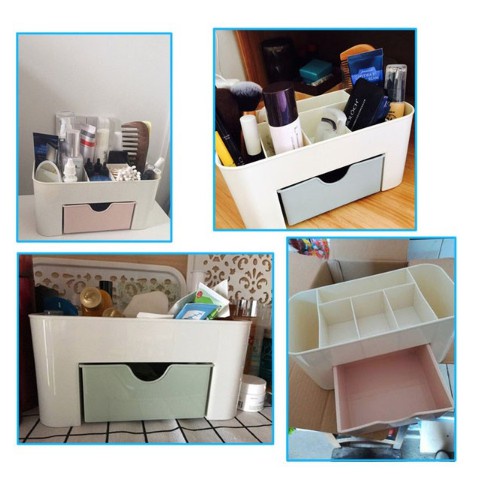 Kệ mỹ phẩm bằng nhựa mini có ngăn kéo tiện dụng