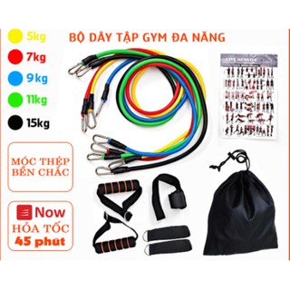 bộ dây cao su đàn hồi kháng lực ngũ sắc