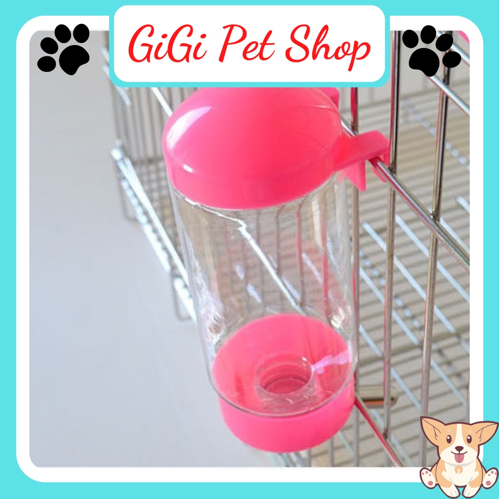 Bình nước gắn chuồng cho thú cưng uống tự động phụ kiện chó mèo dung tích 400ml giao màu ngẫu nhiên - GiGi Pet Shop