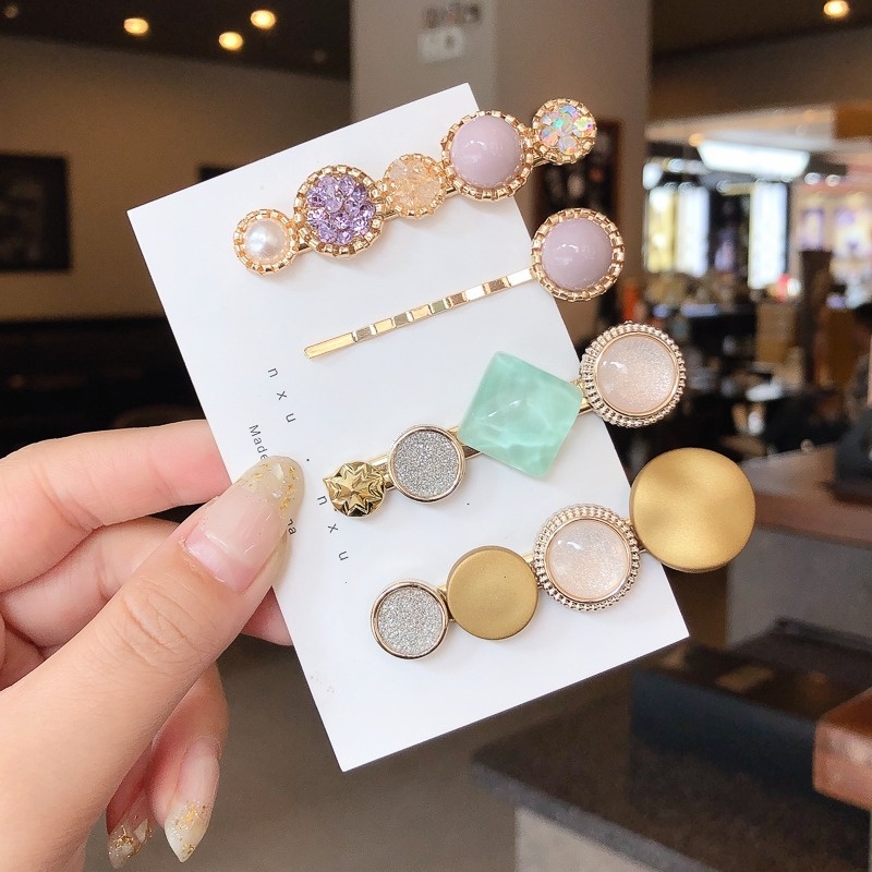 Kẹp Tóc Đính Đá Ngọc Trai Nhân Tạo Thời Trang Hàn Quốc