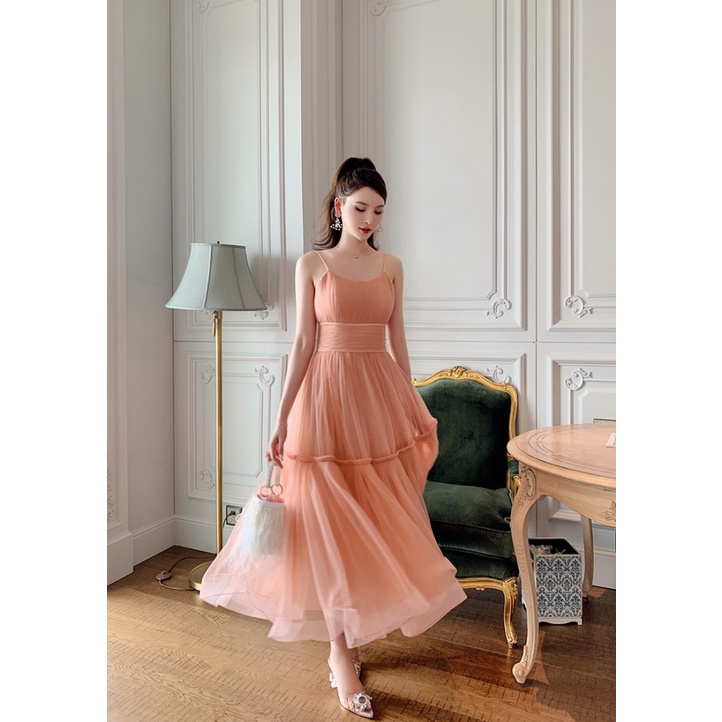 (Free ship) Mẫu Đầm Lưới Lót Phi Hai Dây Cực Lạ Mắt Chuẩn Hàng QUảng Châu UP HHP Fashion