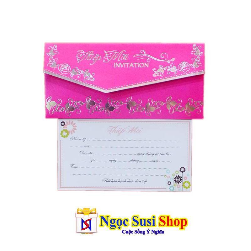 10 THIỆP MỜI SINH NHẬT BÌA CỨNG HỒNG IN NỔI 3D GIẤY THƠM - Chuyên Thiệp Sinh Nhật Cao Cấp