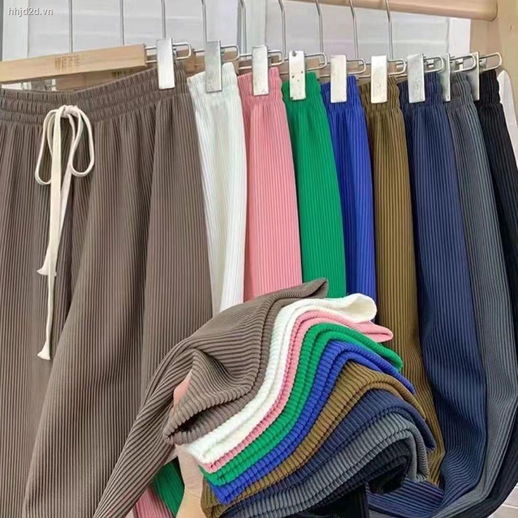 Quần Lụa Lạnh Mỏng Ống Rộng Xếp Ly Lưng Cao Họa Tiết Xương Rắn Phong Cách Mới Dành Cho Bạn Nữ 2022