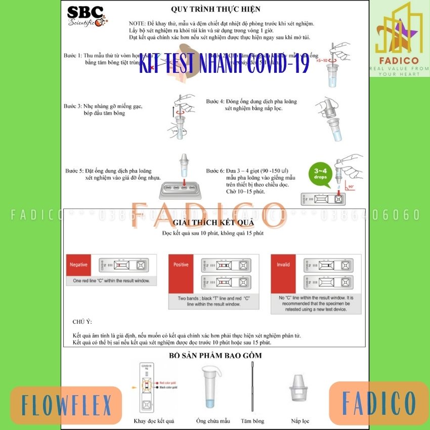 [HCM-Ship hỏa tốc]kit test nhanh covid 19 Flowflex của mỹ, bộ kit test nhanh covid tại nhà-fadico