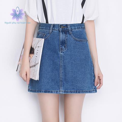 Chân Váy Jeans Chữ A Thời Trang 2018 Phong Cách Hàn Quốc Cho Nữ