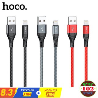 Dây cáp sạc hoco du02 chính hãng lightning cho điện thoại iphone/ipad airpod dây dù chống đứt bh 1 năm