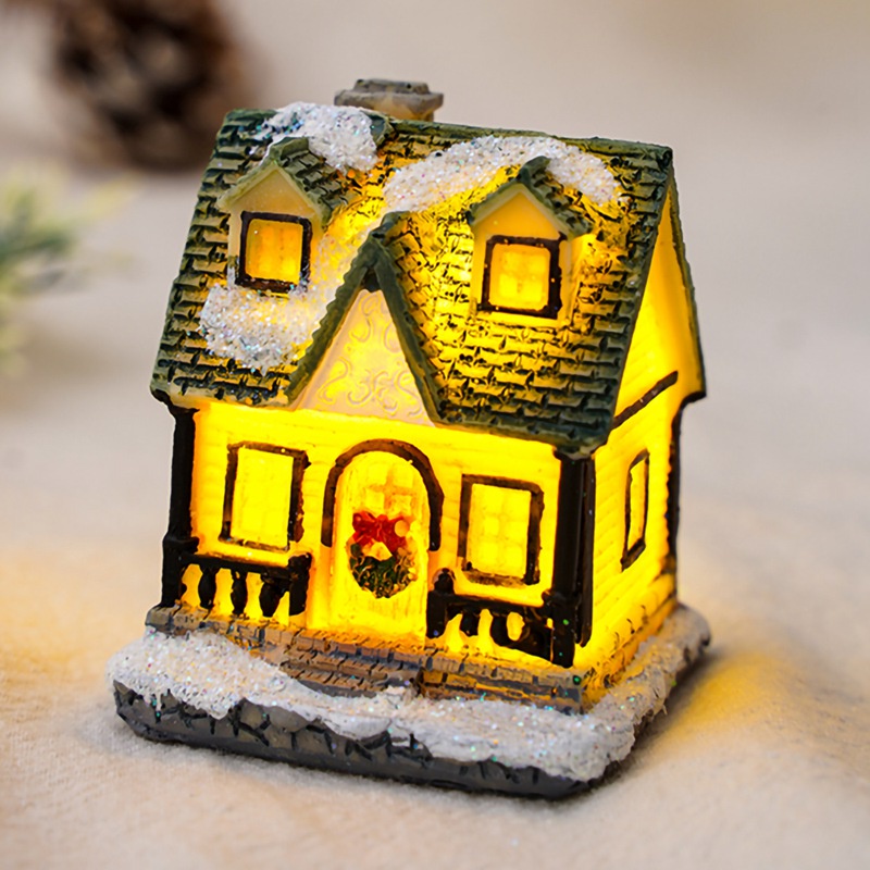 Đèn LED Ánh Sáng Trắng Ấm Bằng Nhựa Resin Trang Trí Giáng Sinh 2023